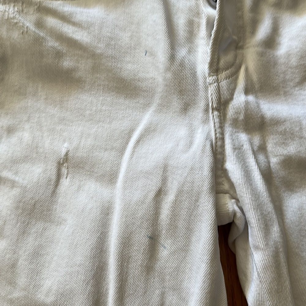 Amo jeans white button fly raw edge great condition small pen marks (2) shown - Picture 3 of 8